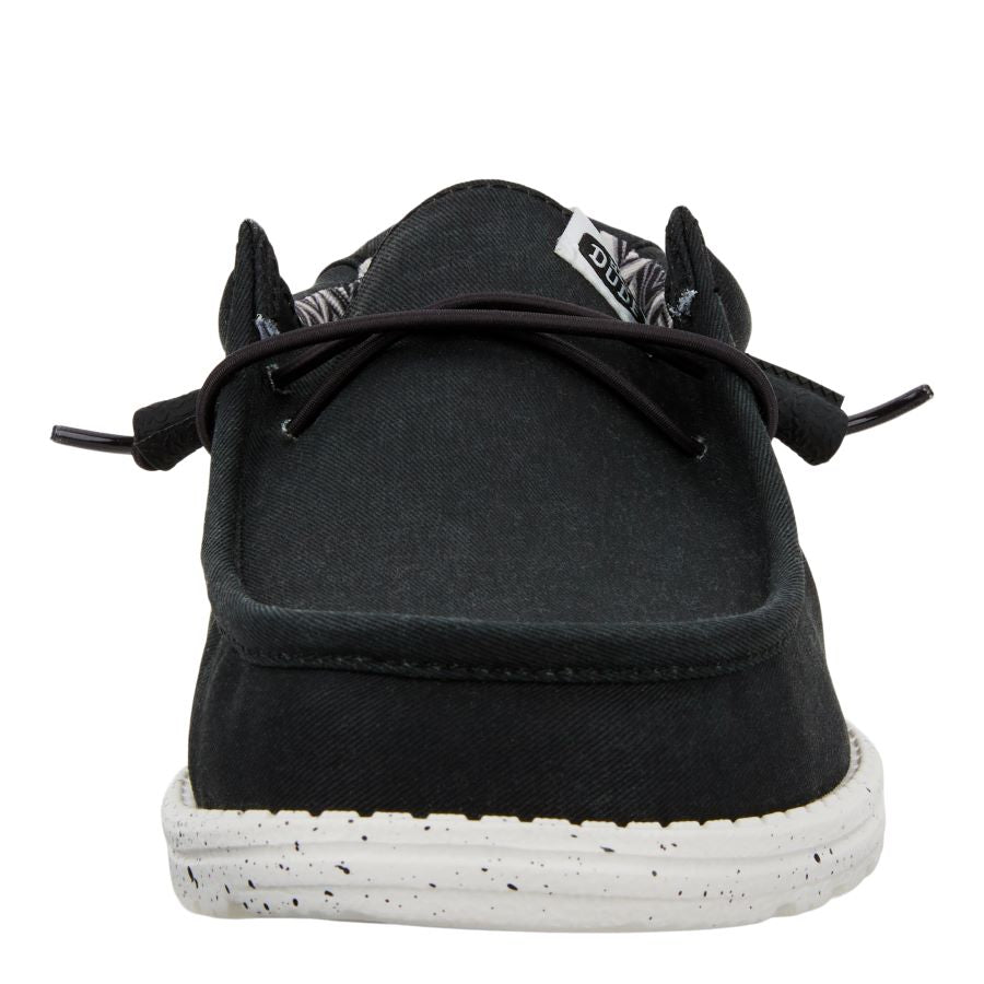 Men Wally Stretch Canvas - Black/White | HEYDUDE