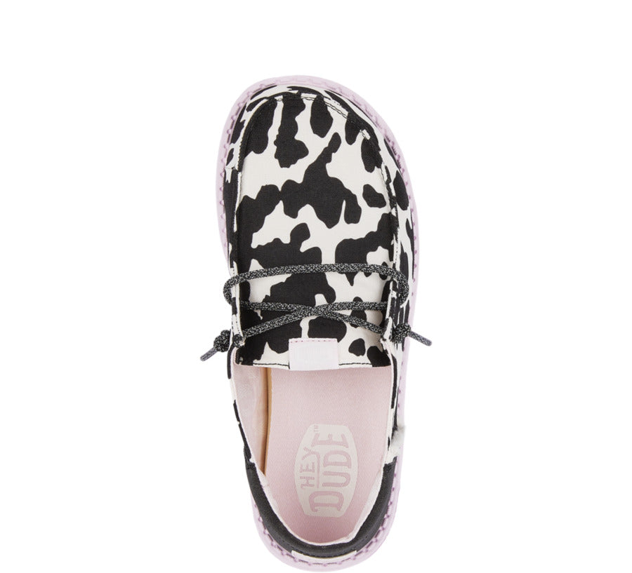 Kids Wendy Funk Youth Cow - Black/Pink | HEYDUDE