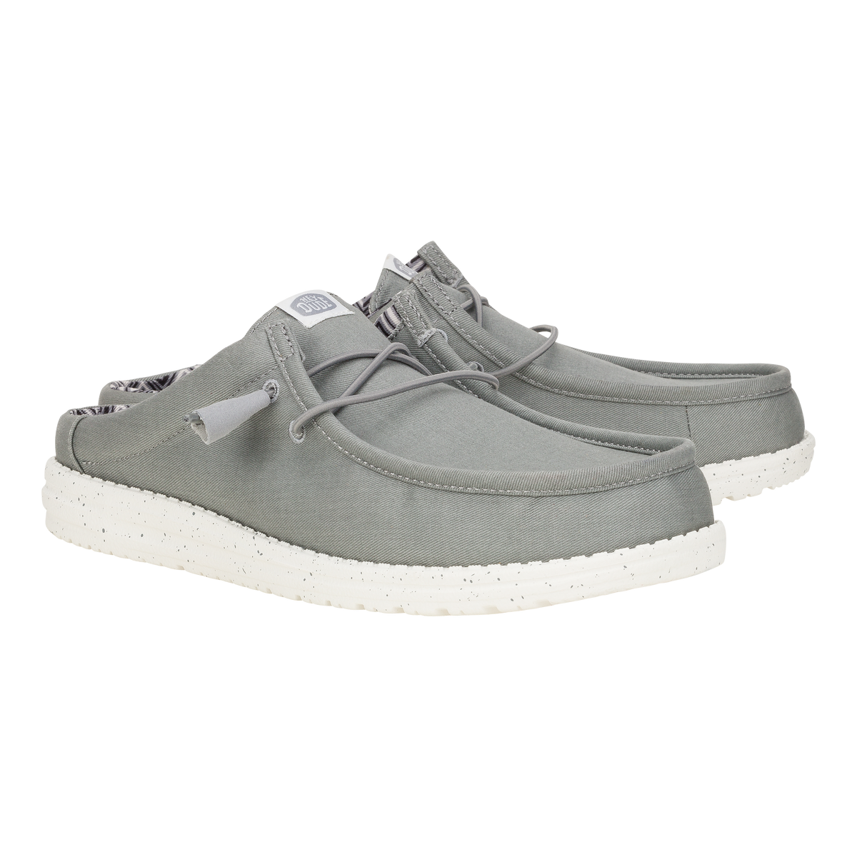 Men Wally Slip Stretch Canvas - Grey | HEYDUDE