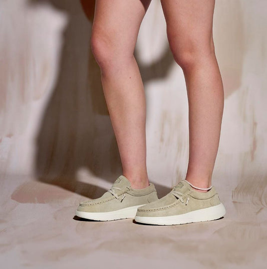Women Wendy Comf Suede - Stone Grey/Silver Birch | HEYDUDE