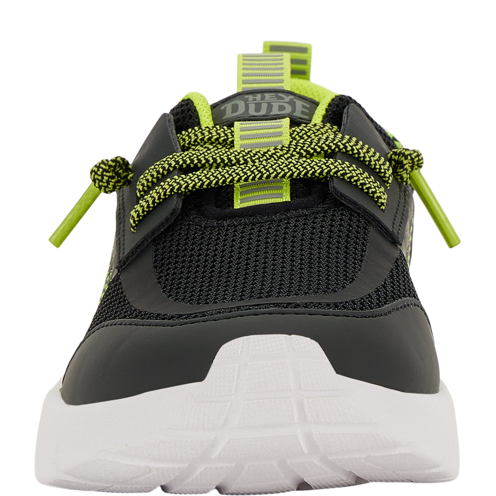 Kids Sirocco Play Youth Sport Block - Black/Lime Punch | HEYDUDE