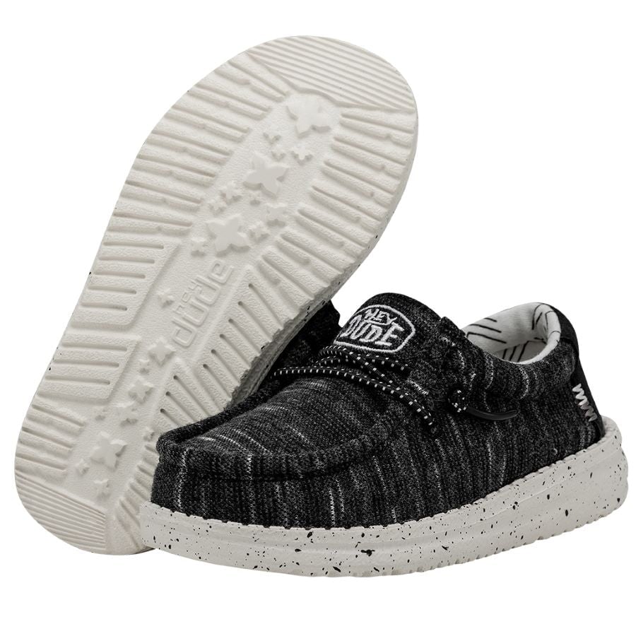 Kids Wally Toddler Stretch - Black | HEYDUDE