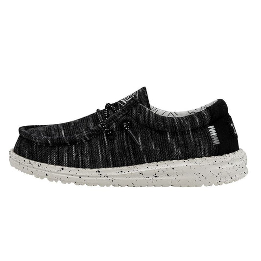 Kids Wally Youth Stretch - Black | HEYDUDE