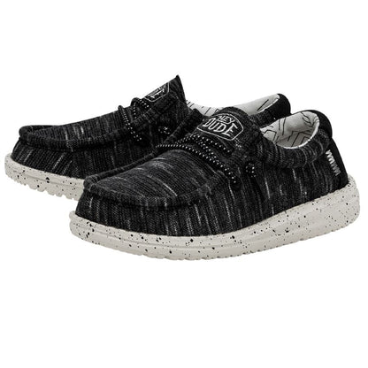 Kids Wally Youth Stretch - Black | HEYDUDE