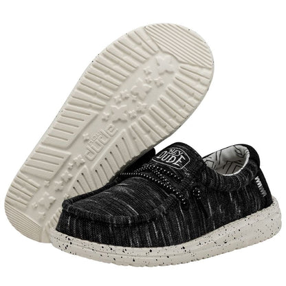 Kids Wally Youth Stretch - Black | HEYDUDE