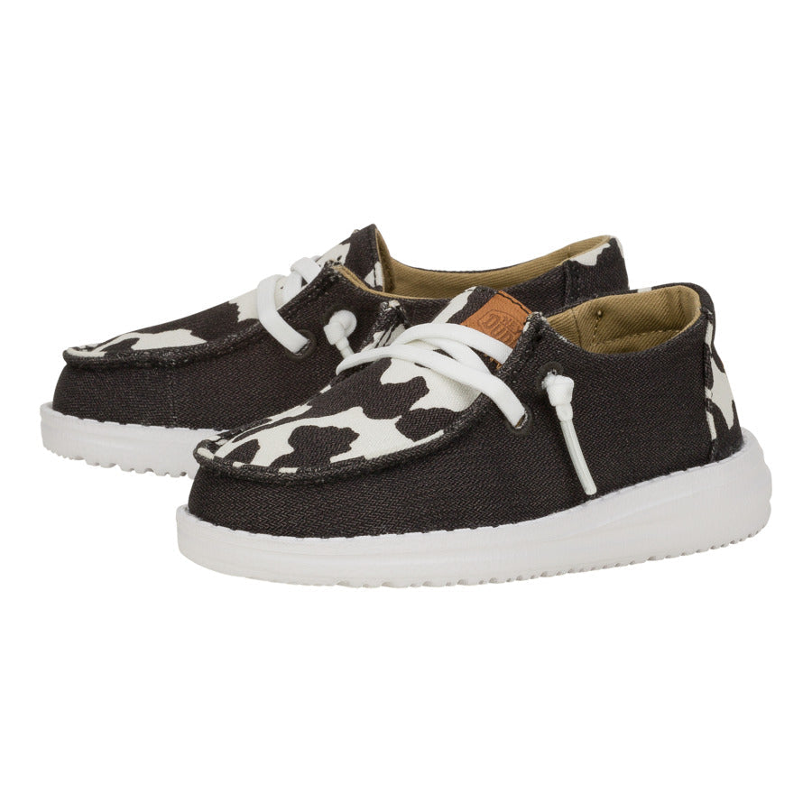 Kids Wendy Toddler Animal - Black/Cow | HEYDUDE