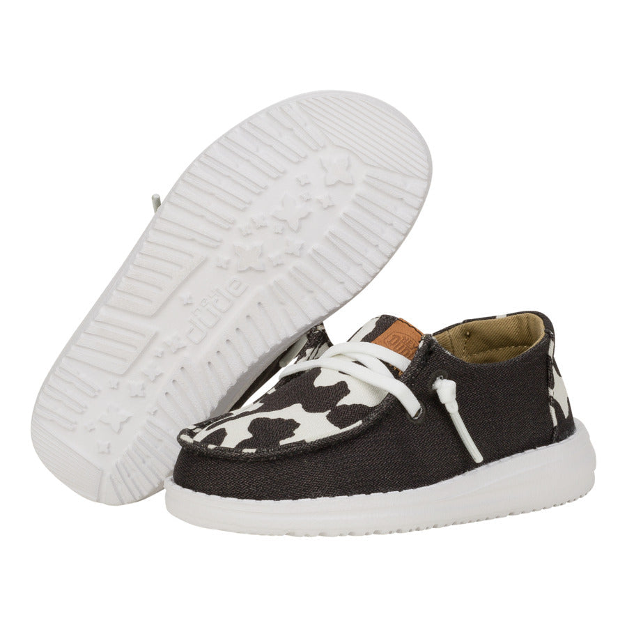 Kids Wendy Toddler Animal - Black/Cow | HEYDUDE