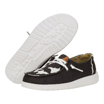 Kids Wendy Youth Animal - Black/Cow | HEYDUDE