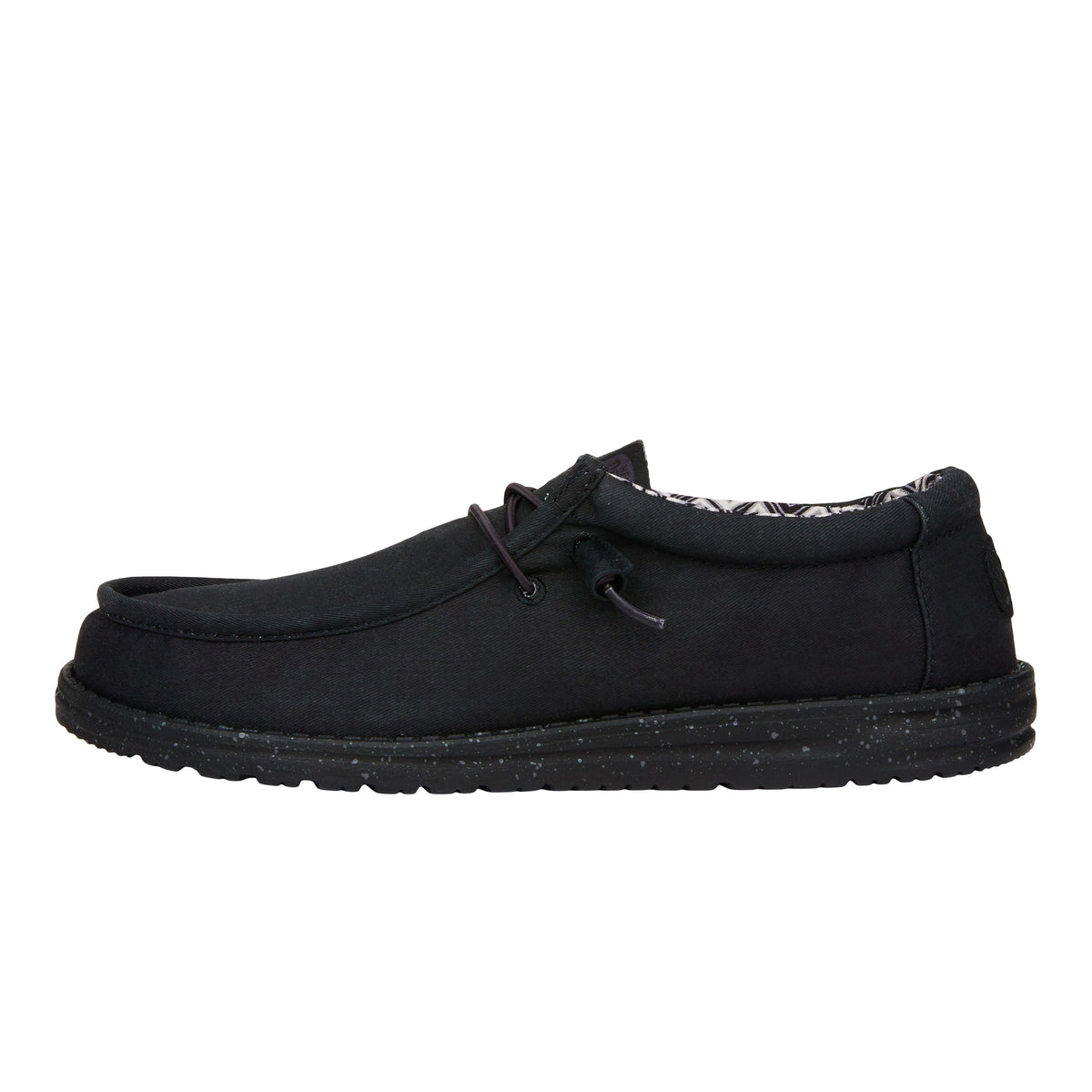 Men Wally Stretch Canvas Wide - Black/Black | HEYDUDE