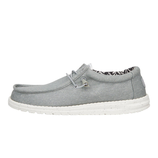Men Wally Stretch Canvas Wide - Light Grey | HEYDUDE