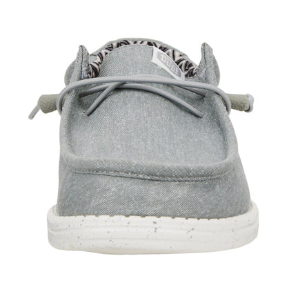 Men Wally Stretch Canvas Wide - Light Grey | HEYDUDE