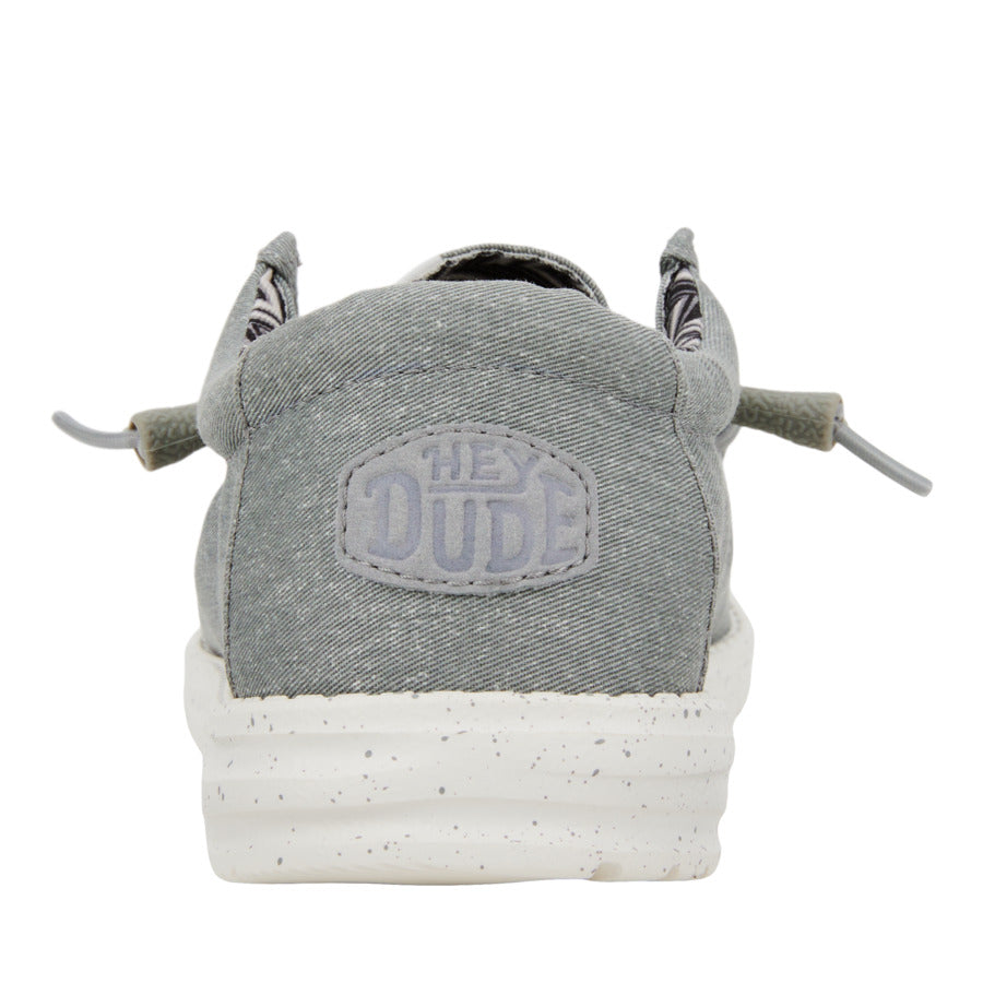 Men Wally Stretch Canvas Wide - Light Grey | HEYDUDE