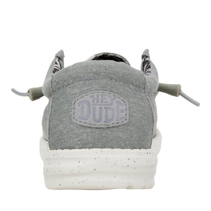 Men Wally Stretch Canvas Wide - Light Grey | HEYDUDE