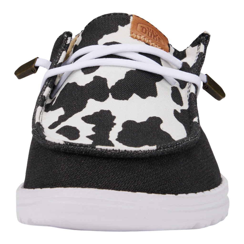 Women Wendy Animal - Black/Cow | HEYDUDE