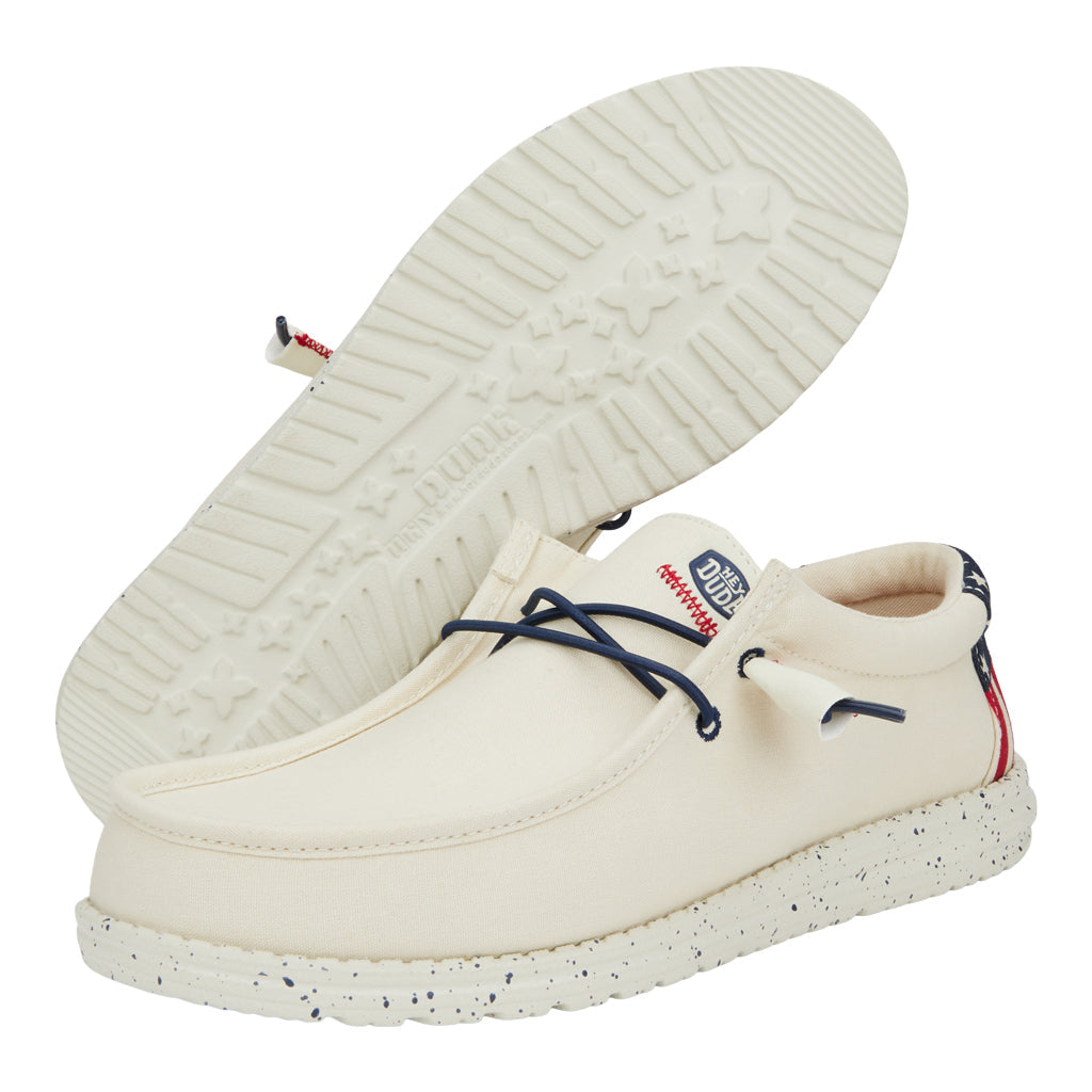 Men Wally Americana Wide - Off White | HEYDUDE