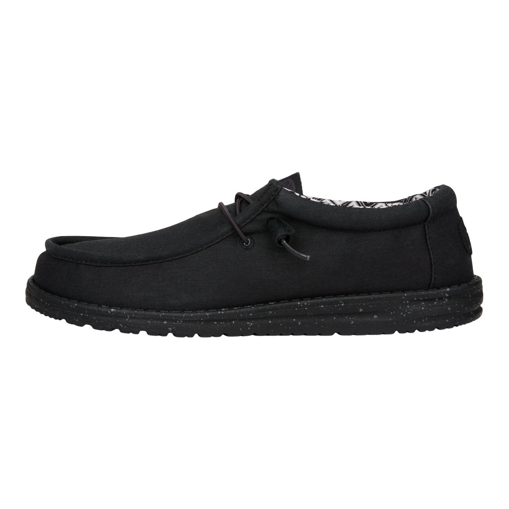 Men Wally Stretch Canvas - Black/Black | HEYDUDE
