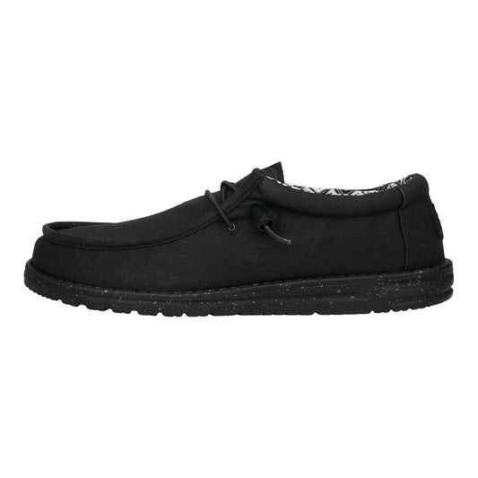 Men Wally Stretch Canvas - Black/Black | HEYDUDE