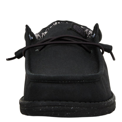 Men Wally Stretch Canvas - Black/Black | HEYDUDE