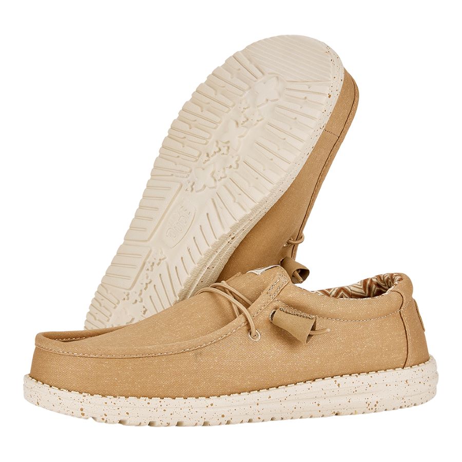 Men Wally Stretch Canvas - Tan | HEYDUDE