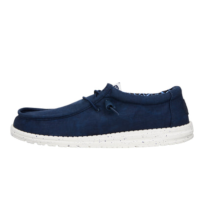 Men Wally Stretch Canvas - Navy | HEYDUDE