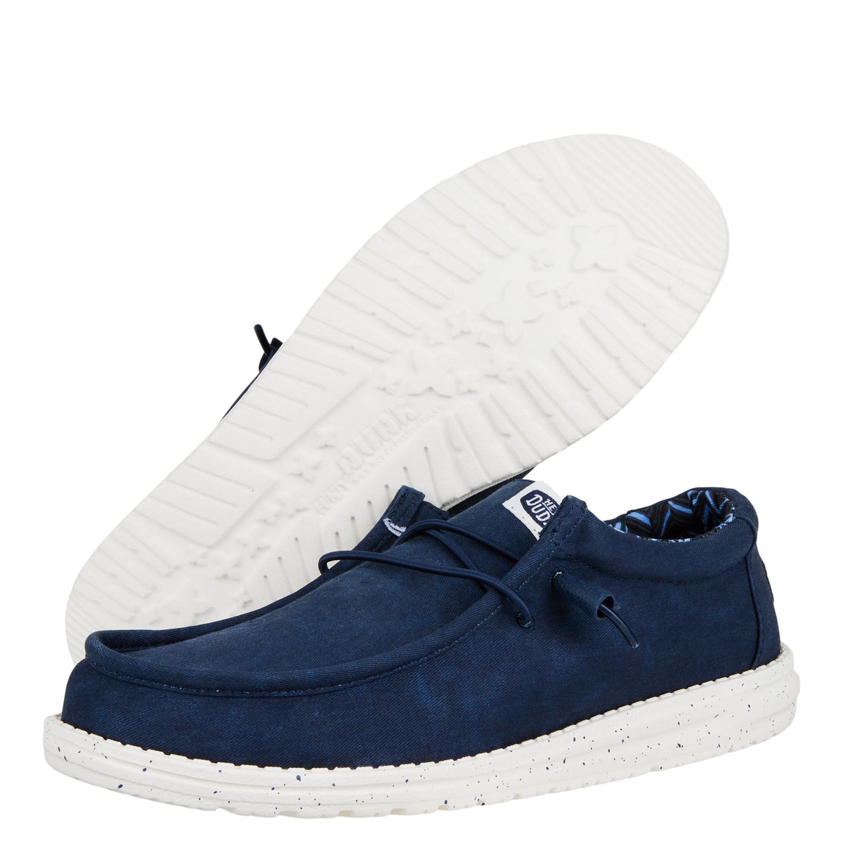 Men Wally Stretch Canvas - Navy | HEYDUDE