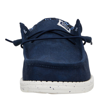 Men Wally Stretch Canvas - Navy | HEYDUDE