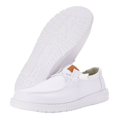 Women Wendy Stretch Canvas - White | HEYDUDE