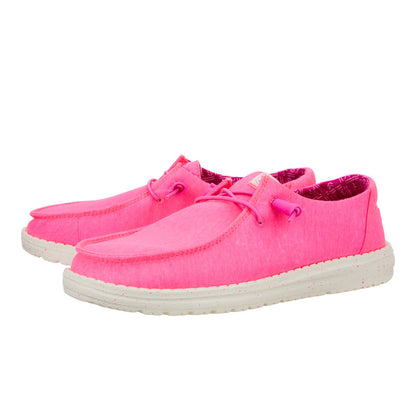 Women Wendy Stretch Canvas - Neon Pink | HEYDUDE