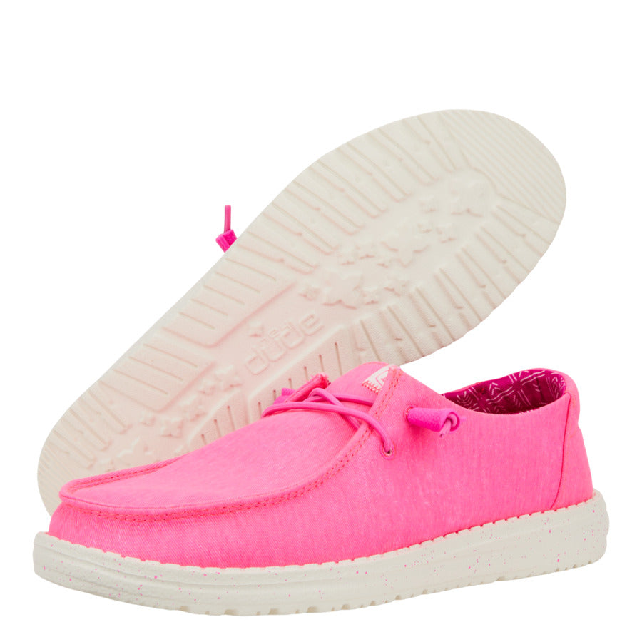 Women Wendy Stretch Canvas - Neon Pink | HEYDUDE