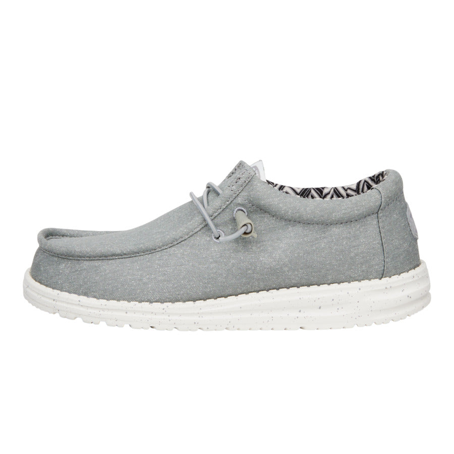 Kids Wally Youth Stretch Canvas - Light Grey | HEYDUDE