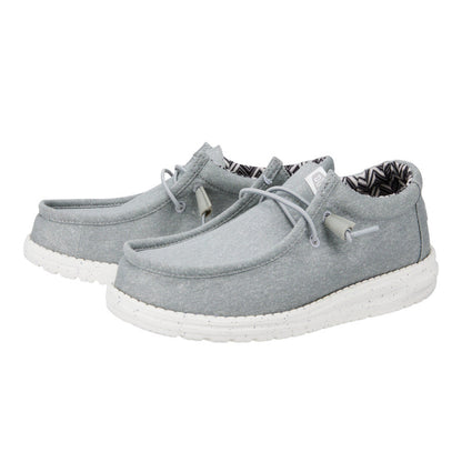 Kids Wally Youth Stretch Canvas - Light Grey | HEYDUDE