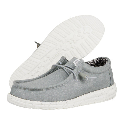 Kids Wally Youth Stretch Canvas - Light Grey | HEYDUDE