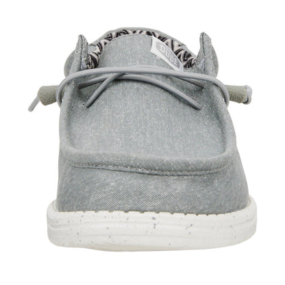 Kids Wally Youth Stretch Canvas - Light Grey | HEYDUDE