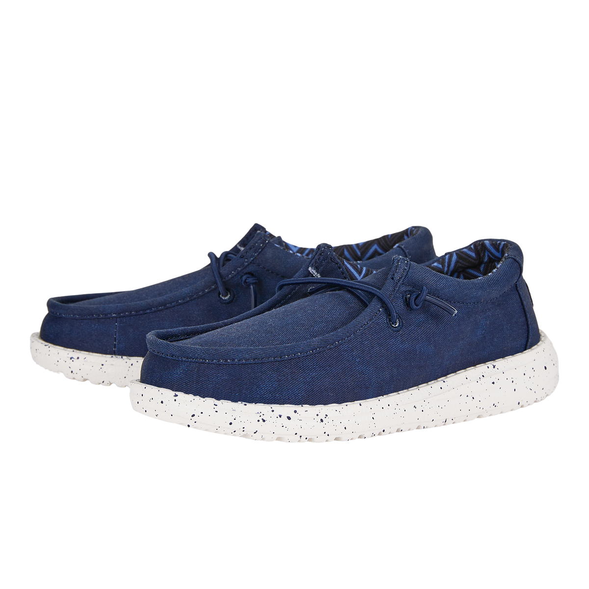 Kids Wally Youth Stretch Canvas - Navy | HEYDUDE