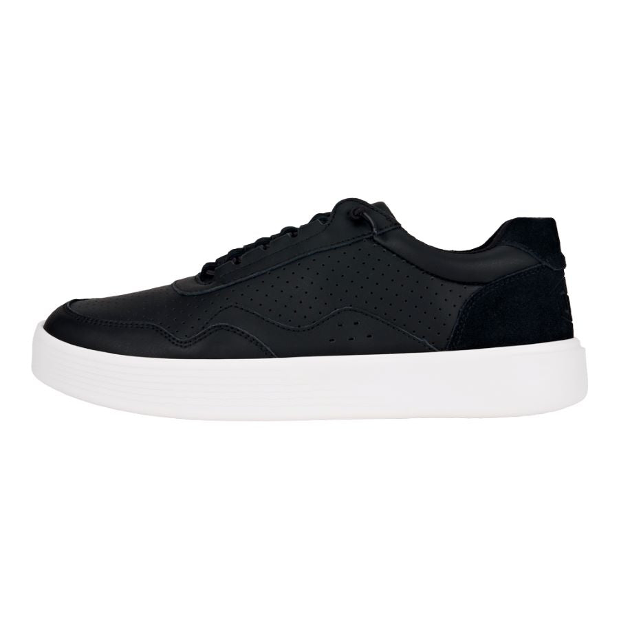 Men Hudson Leather - Black/White | HEYDUDE