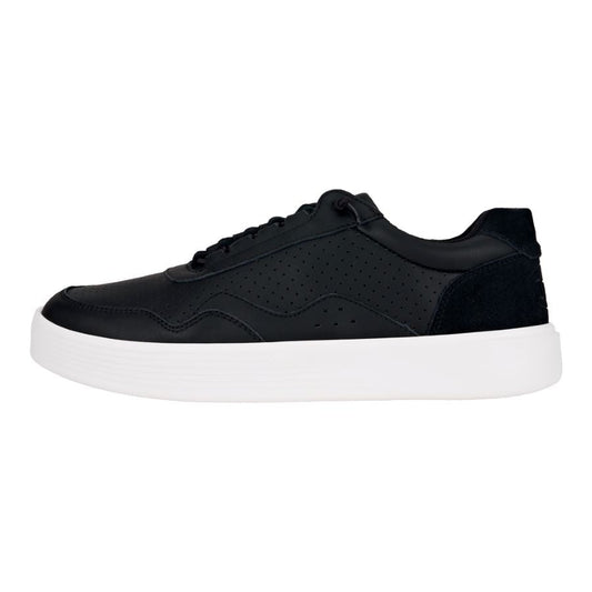 Men Hudson Leather - Black/White | HEYDUDE