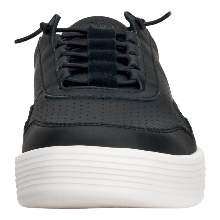 Men Hudson Leather - Black/White | HEYDUDE
