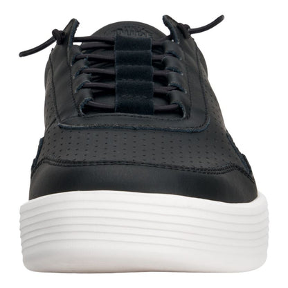 Men Hudson Leather - Black/White | HEYDUDE