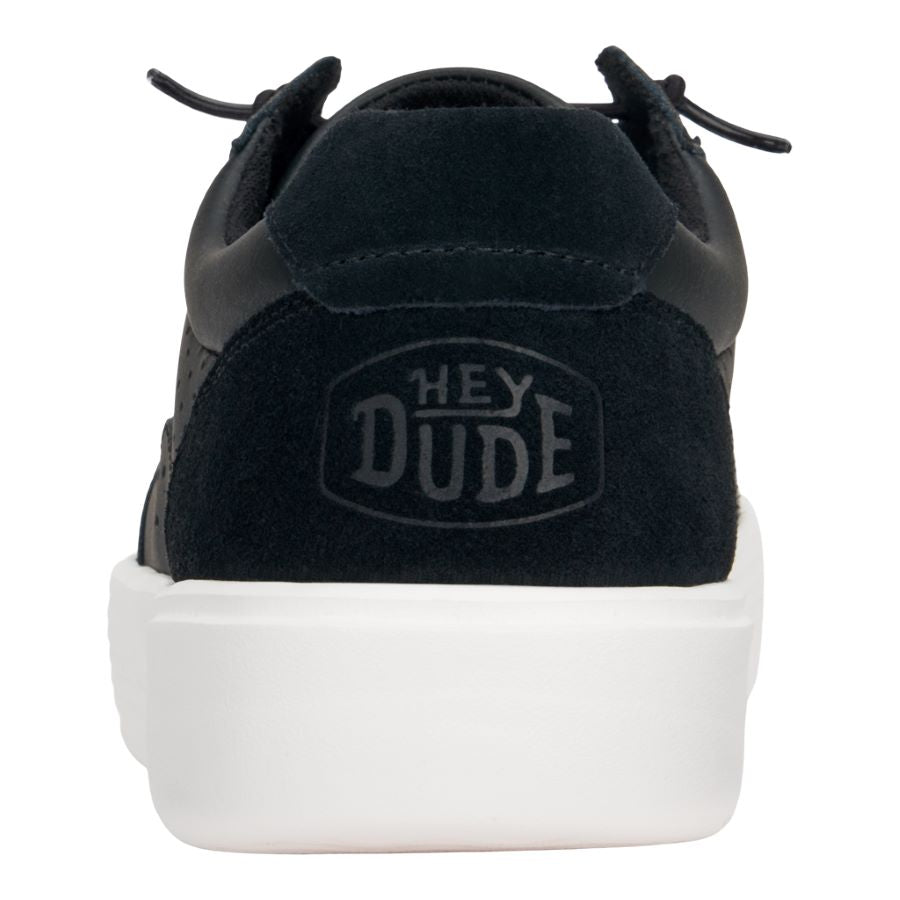 Men Hudson Leather - Black/White | HEYDUDE