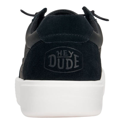 Men Hudson Leather - Black/White | HEYDUDE