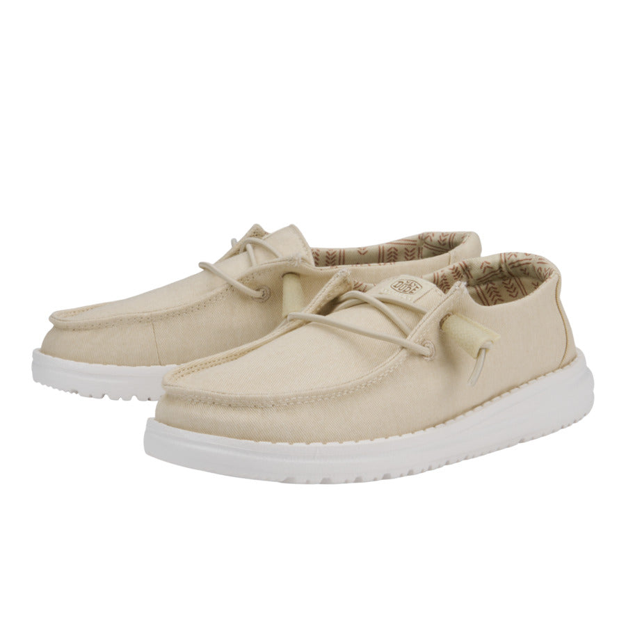 Kids Wendy Youth Stretch Canvas - Off White | HEYDUDE