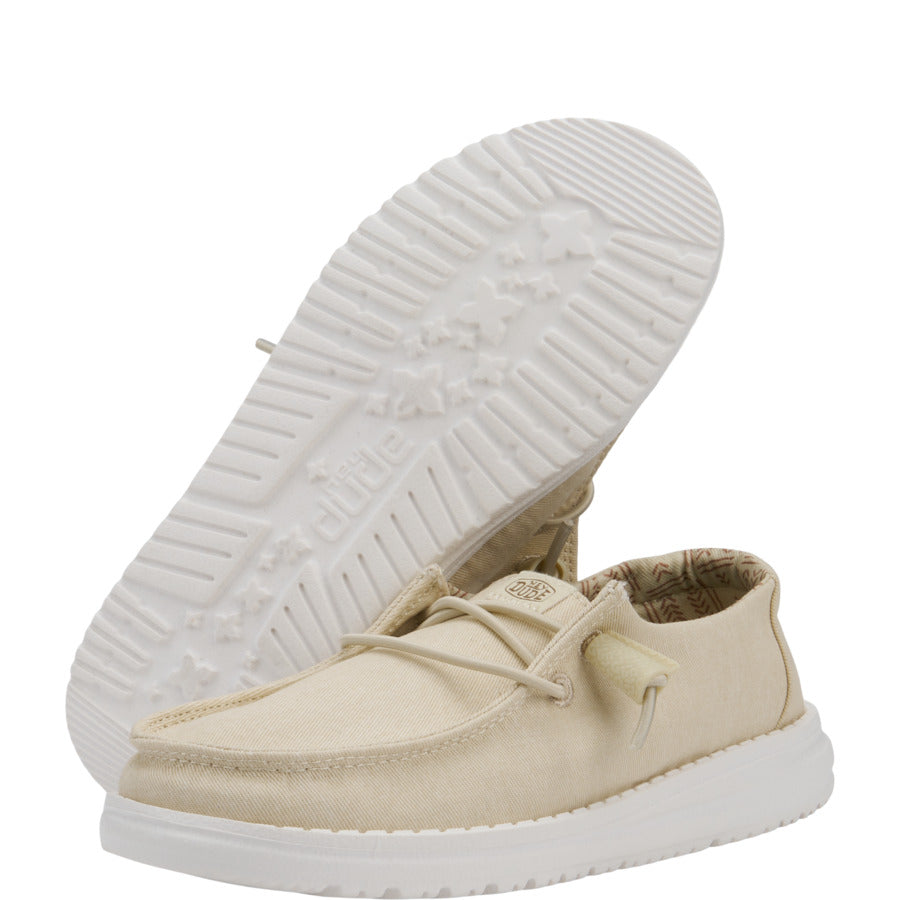 Kids Wendy Youth Stretch Canvas - Off White | HEYDUDE