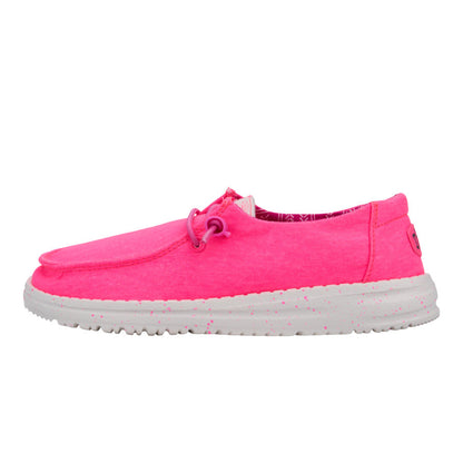 Kids Wendy Youth Stretch Canvas - Neon Pink | HEYDUDE