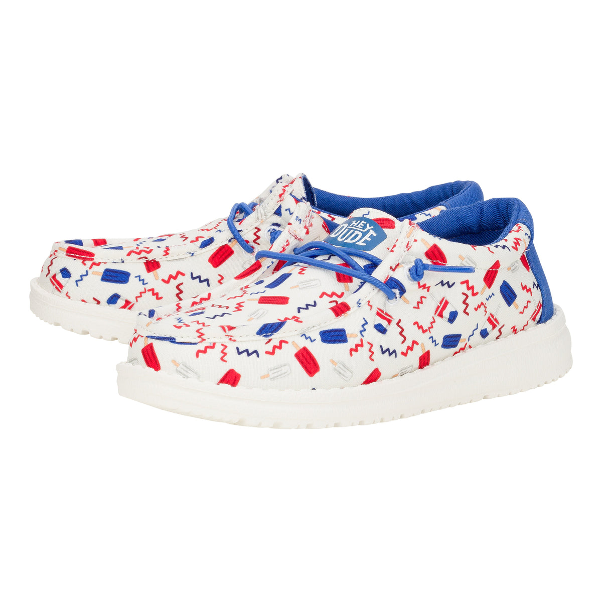 Kids Wally Youth Summer Americana - Navy/Multi | HEYDUDE