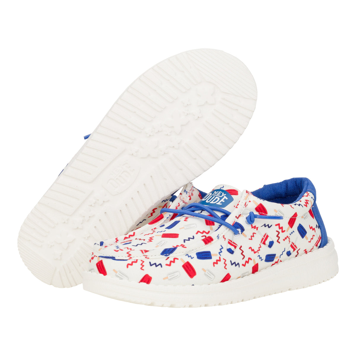 Kids Wally Youth Summer Americana - Navy/Multi | HEYDUDE