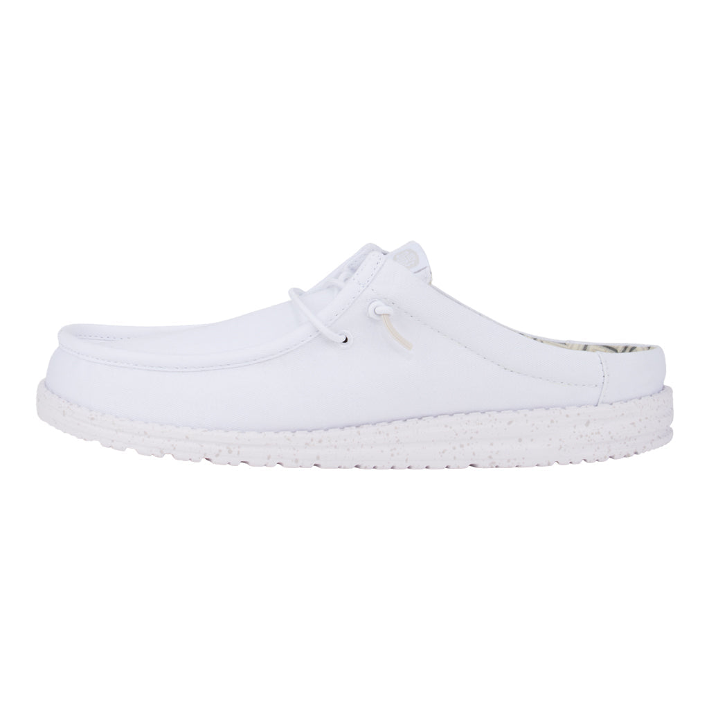 Men Wally Slip Stretch Canvas - White/White | HEYDUDE