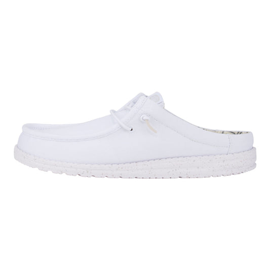 Men Wally Slip Stretch Canvas - White/White | HEYDUDE