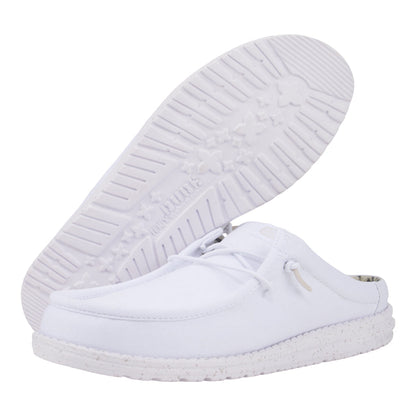 Men Wally Slip Stretch Canvas - White/White | HEYDUDE