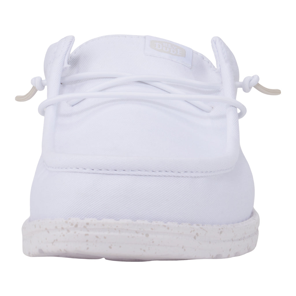 Men Wally Slip Stretch Canvas - White/White | HEYDUDE