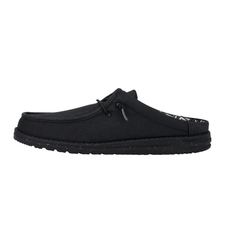 Men Wally Slip Stretch Canvas - Black/Black | HEYDUDE